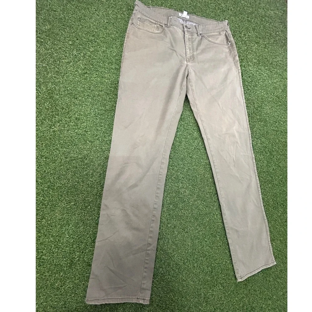 Peter Millar Mens 35 Olive Green Five Pocket Straight Leg Pants Casual Trousers